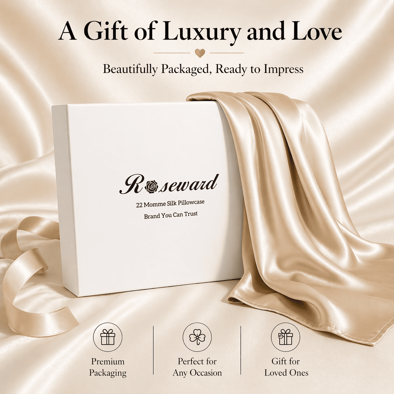 Beige Silk Pillow Cases Queen, 100% Mulberry Silk Pillowcase for Hair and Skin Made in USA, 22 Momme Silk Pillow Cover with Zipper, Anti Acne, Soft, 1 Pack 20"x30"