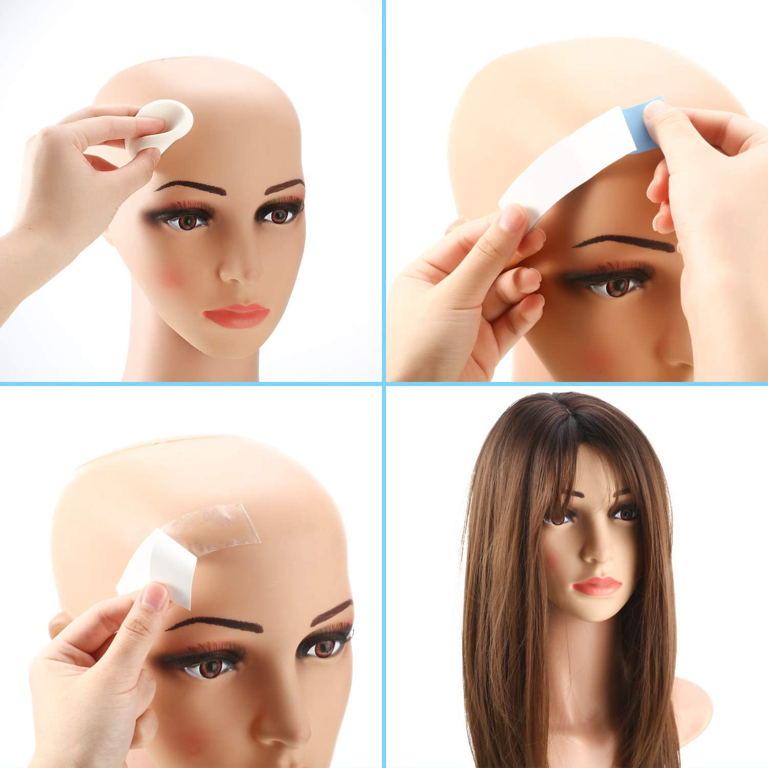 48 Pieces Lace Front Tape Wig Lace Front Wig Tape Adhesive Tape Double Sided Waterproof Lace Wigs Tape C Shaped Hair Wig Tape for Wigs Toupees Hair Pieces and Hair Extension Walmart