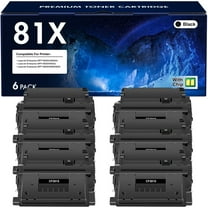 81X Toner Cartridge Compatible Jumbo Toner Cartridge Replacementr for HP 81X CF281X 81A CF281A High Yield (Black, 6-Pack)