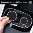 thumbnail image 4 of Yazoeia 2 Pack Bling Car Cup Coaster, 2.75 Inch Rhinestone Silicone Auto Cup Holder Insert Coaster, Anti Slip Crystal Soft Rubber Cup Pad, Universal Vehicle Accessories for Women (Black), 4 of 6