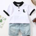 thumbnail image 3 of Uxgjfwu Kids Outfit Set Short Sleeve Tops Shirts Sets Graphic Thin Shirt Casual Clothes 1-7 Years Boys Clothing Sets, 3 of 4