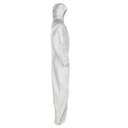 Microflex MFX-49114 Zipper Front Elastic Back Wrists Ankles & Hood Kleen Guard A20 Coveralls, White - Extra Large