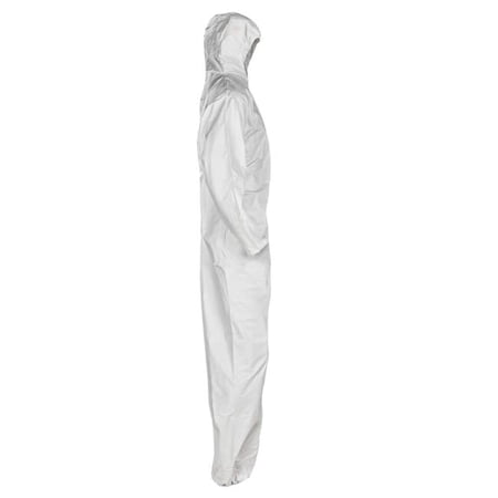 Microflex MFX-49114 Zipper Front Elastic Back Wrists Ankles & Hood Kleen Guard A20 Coveralls, White - Extra Large
