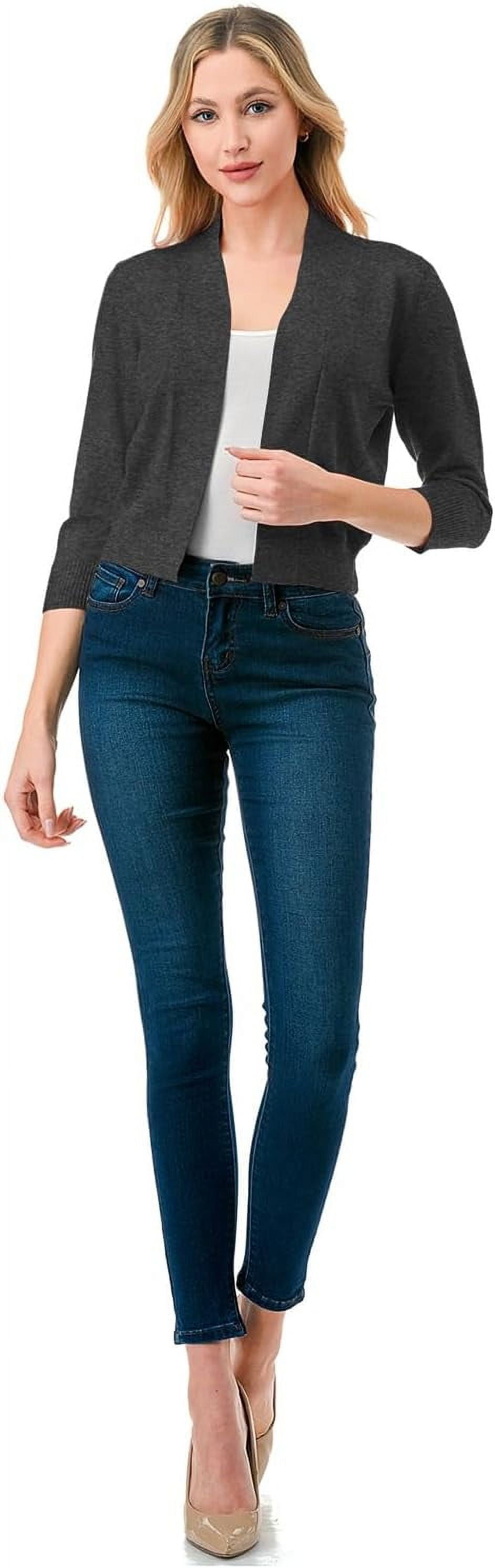 Tシャツ(長袖/七分) combination bolero many way tops Cielo Women's 3/4 Sleeve Solid Open Front Cropped Bolero