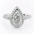 thumbnail image 3 of SOLITAIRE JEWELS 1CT Pear Moissanite Halo Split Shank Pave Setting Engagement Ring 10K White Gold, 3 of 4