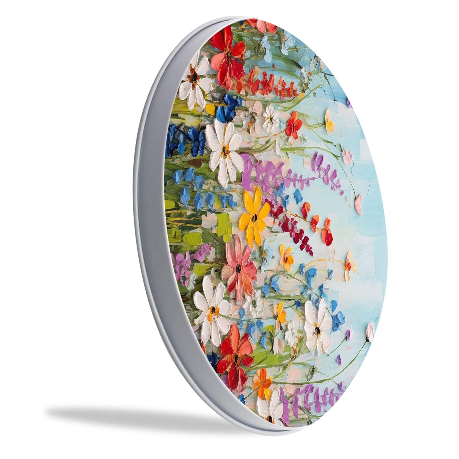 Round Stove Burner Covers 4 Pcs Metal Electric Stove Burner Covers 8Inch And 10Inch ,Red Poppies Spring Flowers Wildflowers pattern