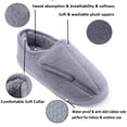thumbnail image 4 of Women's Memory Foam Diabetic Slippers Arthritis Edema Adjustable Comfortable House Shoes Closed Toe, Gray 7, 4 of 6