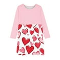 thumbnail image 3 of BLTIBY Toddler Valentine's Dresses Girls Gift Long Sleeve Heart Printed Dress Casual Birthday Party Sundress School Playwear Pink 11-12 Years, 3 of 4