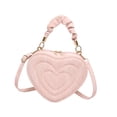 thumbnail image 2 of Bolso bandolera en forma de corazón de PU con correa ajustable, ideal como regalo para niñas y mujeres. Rosa, 2 of 9