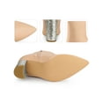 thumbnail image 2 of BLISSFUL STEP Glitter Heel Zipper Block Heels Ankle Boots for Women Nude 10, 2 of 6