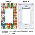thumbnail image 3 of Yayeee Rocker Switch Wall Plate 2-Gang 4.7"x4.6" Home Decorative Outlet Cover, Green Checkered Daisy, 3 of 6