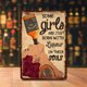 thumbnail image 3 of Placa de Metal Vintage Wdftyju de hierro Rectangular de Whisky Girl 20x30cm, 3 of 9
