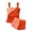 ZA Orange, variant on Girls Tankini Set Hawaiian Print Swim Pants Conservative Separate Swimsuit for Kids Beach Sand Black 10 Years-11 Years