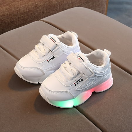 

Toyella Children s Sports Shoes With New Lights For Spring and Autumn White 29