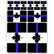 10 x Vinyl Stickers Set Decals Canada Canadian National Thin Blue Line Flag Car Motorcycle Helmet D 42