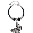 thumbnail image 2 of Delight Jewelry Acrylic Cut Out Butterfly Black Mom Celtic Knot Leather Bead Bracelet, 7"+2" Extender, 2 of 4