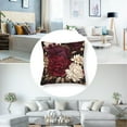 thumbnail image 5 of Throw Pillows 26"x26" Elegant Burgundy Floral Satin Cushion Covers Red And White Floral Decorative Throw Pillow Covers Zippered for Farmhouse Decor Room Bedroom Sofa Chair Car, 5 of 7