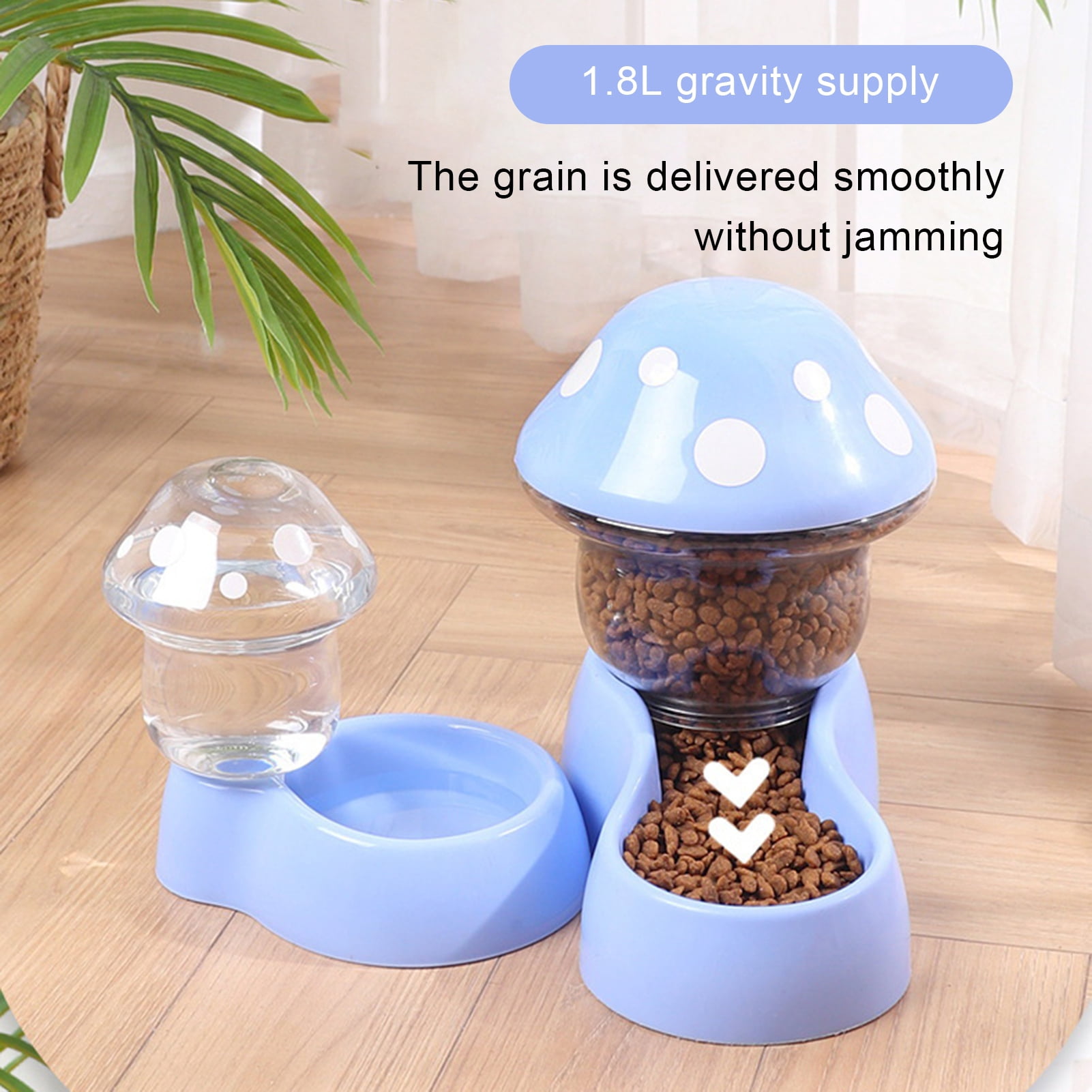 Visland Cat Water Feeder Auto Replenishment Large Capacity Mushroom Shape Pet Dog Cat Water Food Container Pet Supplies