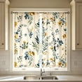 thumbnail image 5 of Beautynvta 2 Pack Floral Kitchen Curtains, Rod Pocket Light Filtering Short Window Drapes, Green Leaf Flower Printed Curtain Panels for Kitchen Bathroom Farmhouse Decor, 5 of 7