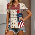 thumbnail image 5 of LWavelet Fourth of July Shirts for Women Short Sleeve Tops V-Neck Casual Patriotic Fireworks Star Graphic Tee Multicolor 2XL, 5 of 7