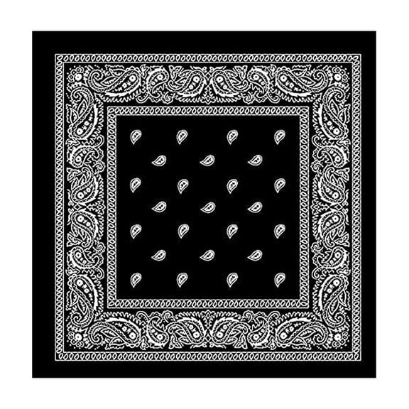 Bandanas for Men & Women, Boys & Girls - Black Paisley Printed Bandana - Head Wrap, Scarf