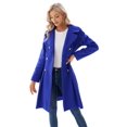 thumbnail image 4 of Abrigo GRACE KARIN para mujer, estilo swing con doble botonadura, color azul real, talla S, 4 of 6