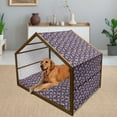 thumbnail image 2 of Floral Pet House, Brush Bouquet of Wildflowers Picturesque Nature Summer Season Design, Outdoor & Indoor Portable Dog Kennel with Pillow and Cover, 5 Sizes, Coral Pink and Dark Blue, by Ambesonne, 2 of 4