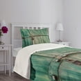 thumbnail image 3 of Ambesonne Industrial Quilted Bedspread Set 2 Pcs, Old Closed Door, Twin Size, Green Brown, 3 of 5