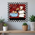 thumbnail image 6 of Chef Wooden Wall Clock Silent Non Ticking, Cartoon Red Food Cooking Black White Buffalo Check Square Wall Clocks Battery Operated, Decor Clock for Home Office, Living Room, Kitchen, 10 Inch, 6 of 9