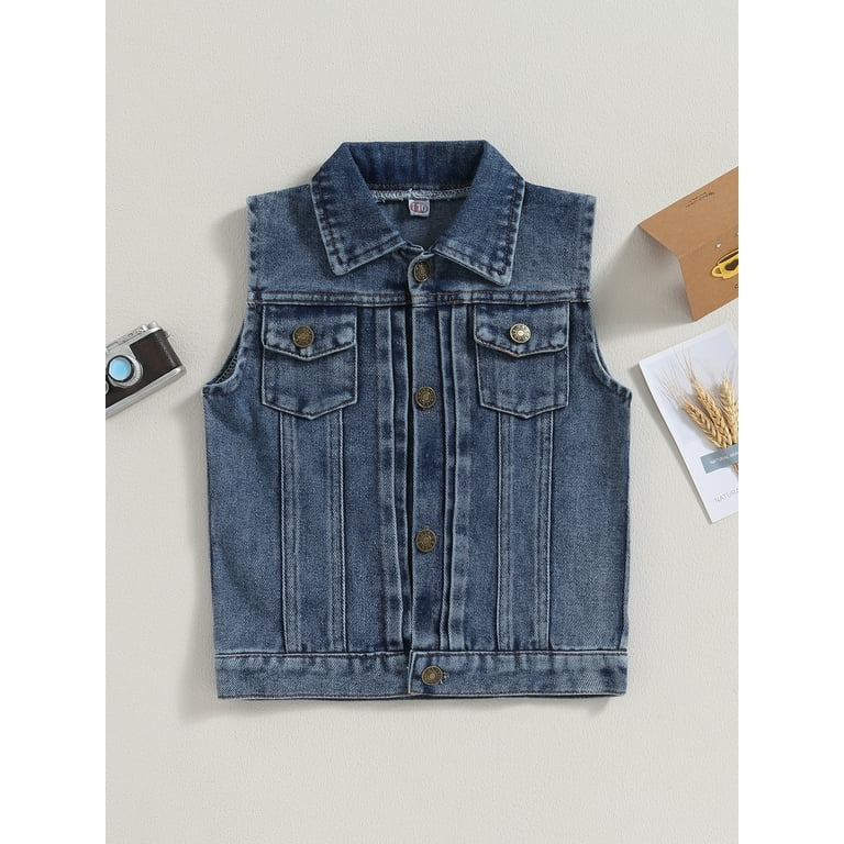 Little girls denim deals vest