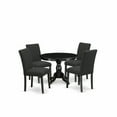 thumbnail image 2 of East West Furniture Hartland 5-piece Wood Dining Set in Wire Brush Black, 2 of 9