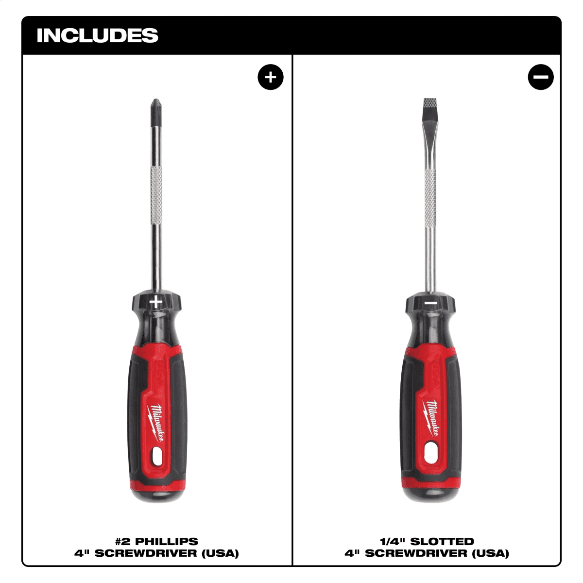Milwaukee Tool 2PC Cushion Grip Screwdriver Set (USA)