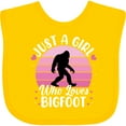 thumbnail image 3 of Inktastic Just a Girl Who Loves Bigfoot Girls Baby Bib, 3 of 4