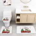thumbnail image 4 of FMSHPON Christmas 4 Piece Bathroom Set Shower Curtain Bath Rug Contour Mat and Toilet Lid Cover, 4 of 8