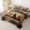 thumbnail image 3 of Erosebridal Rustic Wolf Howl Pattern Bed Spread Queen,Wild Animal Paw Queen Coverlet Set For Boys,3 Pieces, 3 of 7