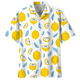 thumbnail image 4 of Camisas hawaianas con estampado de limón para hombre, blusa con botones de manga corta y estampado 3D de frutas tropicales, camisa hawaiana de solapa de gran tamaño, 4 of 4