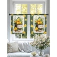 thumbnail image 3 of Lemon Basket Summer Sheer Curtains 45 Inch Length 2 Panels Set, Farmhouse Green Lace Eucalyptus Voile Window Treatment Rod Pocket Small Kitchen Curtains Drapes for Bedroom 52"x45"x2, 3 of 7