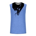 thumbnail image 4 of Camiseta sin mangas de cuello redondo para hombre, informal, a la moda, con estampado, deportiva, de poliéster, 4 of 5