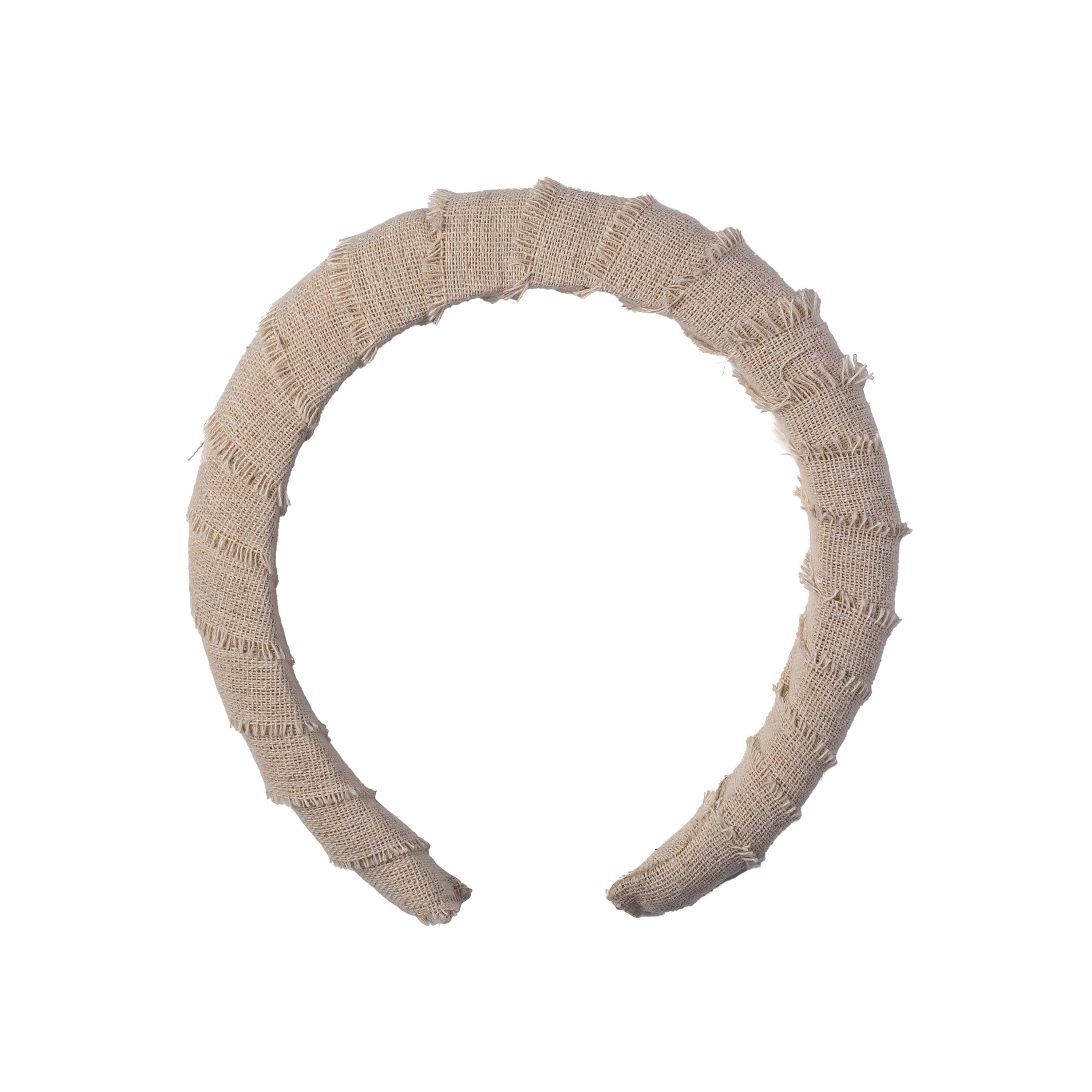 HAIRITAGE BY MINDY Take Me to the Beach Linen Raw Edge Headband for Hair, Light Taupe, 1PC