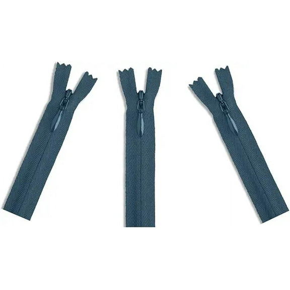 Invisible (Conceal) YKK Zippers - Perfect for Clothes, Crafts & Sewing Projects - Color: Teal #840 - Made in The United States (3 Zippers Per Pack) (18" Inches)