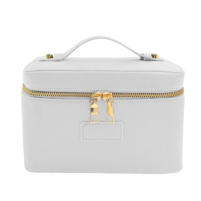 Estuche organizador de maquillaje con divisor extraíble, impermeable, de piel sintética, para vacaciones, para mujer
