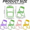 thumbnail image 2 of Mini Folding Chair Phone Stand Holder Desktop Foldable Candy Color Lazy Funny 8Pcs 4 Color Cute Cell Mobile Phone Holder Multi Angle Functions Miniature Furniture Accessories, 2 of 6
