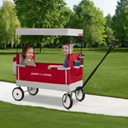 Radio Flyer, Family Wagon with Canopy, Folding Wagon, Light Gray and Red