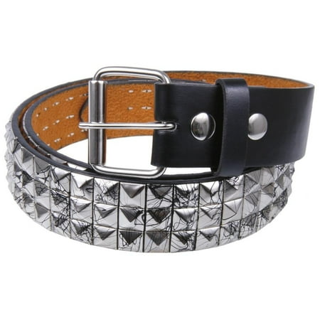 - Black Splatter Silver Studded Leather Belt
