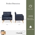 thumbnail image 2 of LAZZO Mid-Century Modern Accent Chair, Upholstered Armchair with Side Pocket for Living Room and Office, Blue, 2 of 8