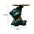thumbnail image 2 of Decoración De Almacenamiento Oso geométrico almacenamiento escultura resina llavero estatuilla para el hogar (verde oscuro), 2 of 7