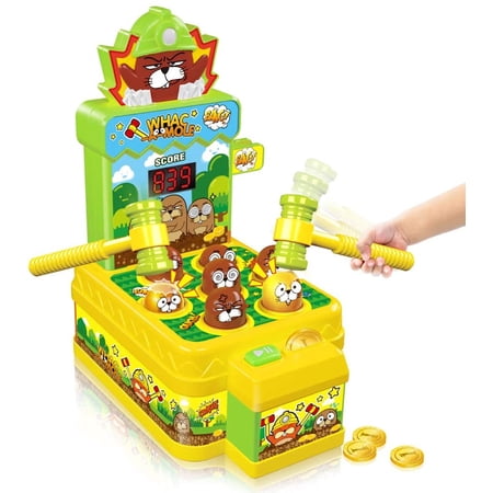 Funny Gift Whac-A-Mole Game, Mini Electronic Arcade Game with 2 Hammers, Pounding Toys Toddler Toys for 3 4 5 6 7 8 Years&nbsp;