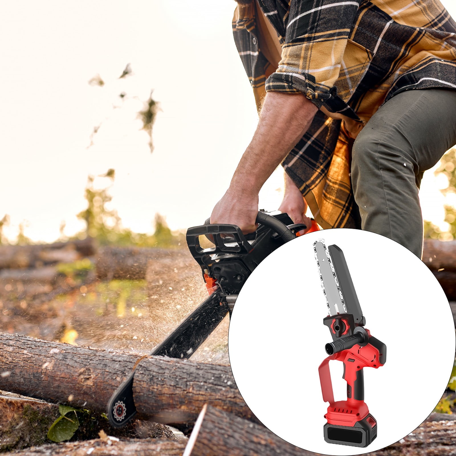 4820V Mobile Chainsaw With Nonbrush Motor And 2 Permanent Batteries For Efficient Garden Pruning And Cutting