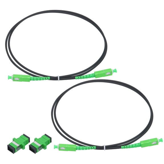 2Pcs 3.3Ft Single Mode Simplex OS2 Fiber Optic Cable LSZH SC/APC-SC/APC Armored Jumper Optical Black with Adapter