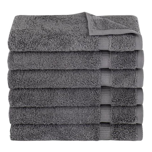 212 Main PRO161409 Torchon Royal Turc Villa&44; Gris - Lot de 6